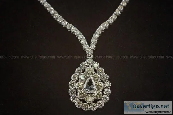 18K White Gold 14.75cts Diamond Necklace Valued  103482.00