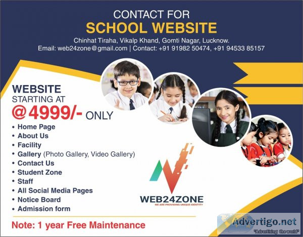 Contact for school website devlopment | web24zonecom