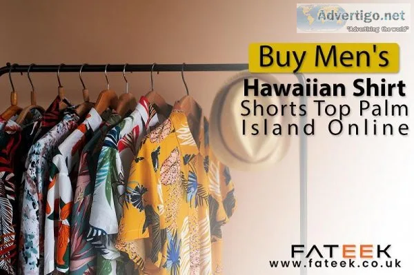 Buy Men s Hawaiian Shirt Shorts Top Palm Island Online