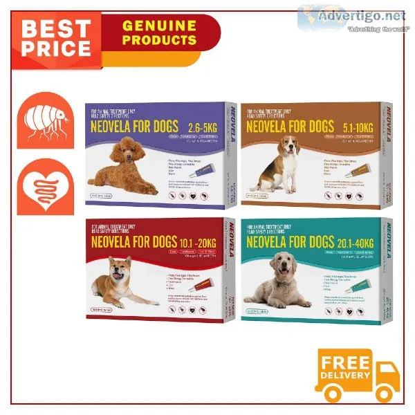 Neovela Heartworm and Flea treatment 4 Pipettes for Dogs