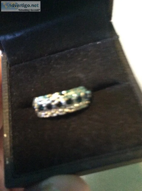 Beautiful Sterling Silver Blue Sapphire Ring Size 8