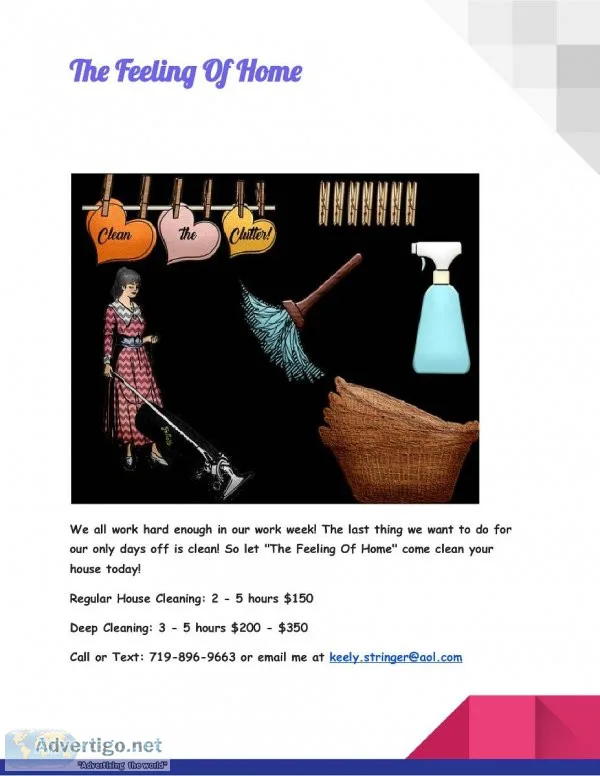 &quotTHE FEELING OF HOME&quot Cleaning Services
