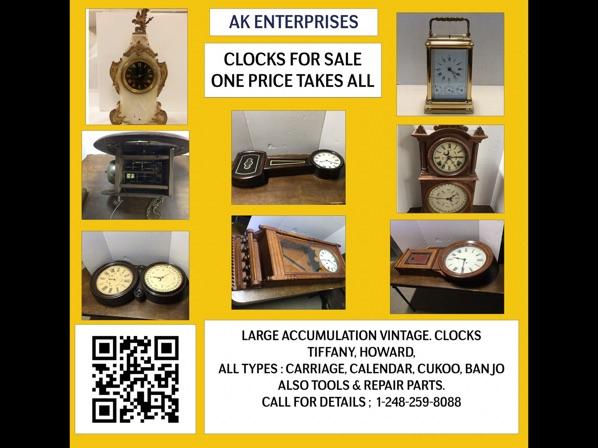 LARGE VINTAGE CLOCK COLLECTION