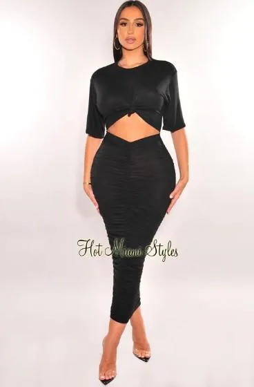 Shop Black Short Sleeve Cut Out Maxi Dress &ndash Hot Miami Styl
