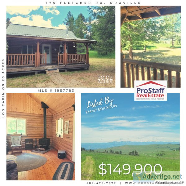 Log Cabin on 20 Acres