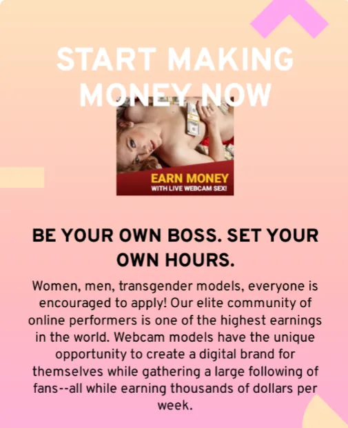 Live Webcam Models Needed