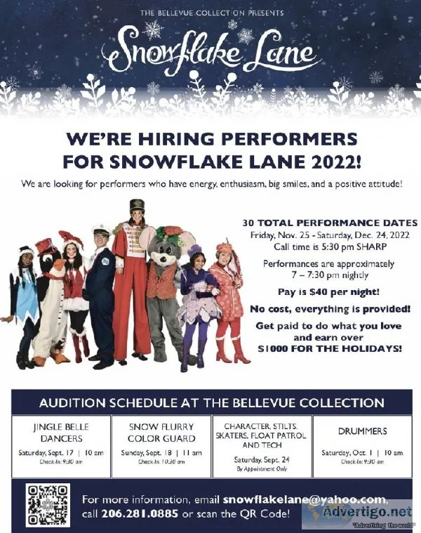 Snowflake Lane 2022 Auditions