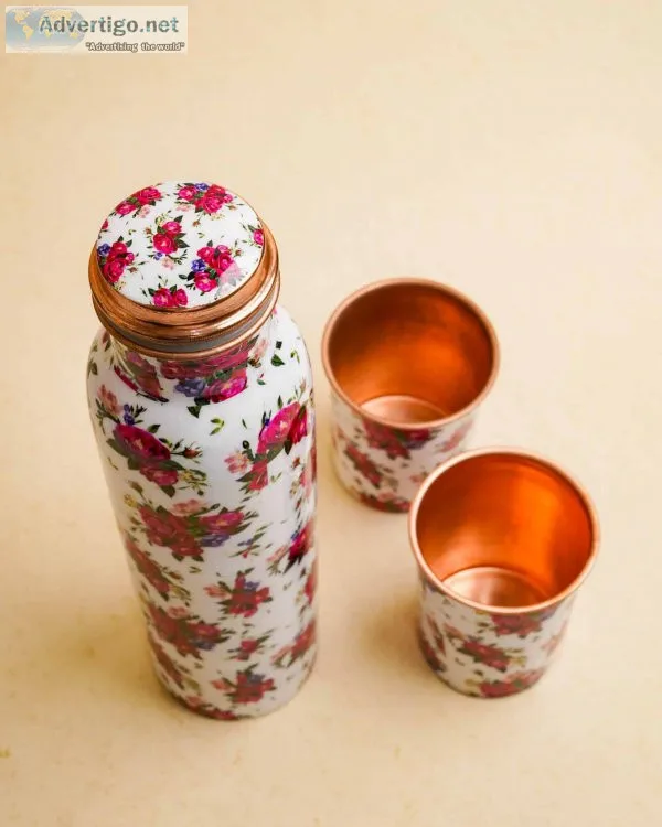 Buy 100% pure designer copper bottles at zinger art