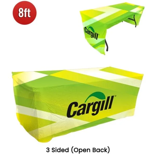 Stretch Fit Table Cover With Custom Printed Graphics Available