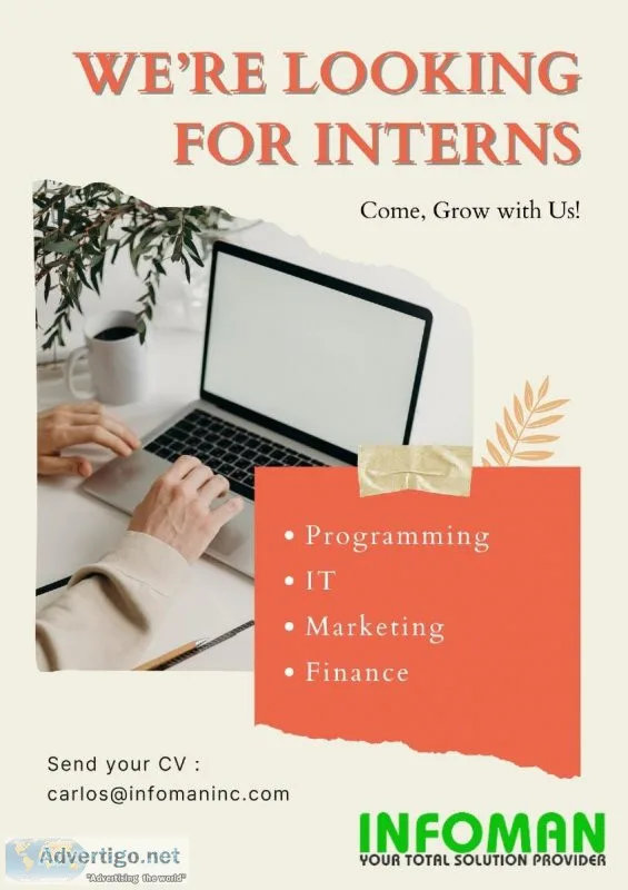 Internship OJT for Programming IT  Marketing and Finance Student