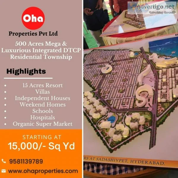 Premium villa plots for sale in sadasivpet, hyderabad