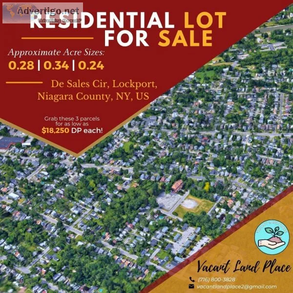 Subdivision lots located in Lockport Niagara County New York in 