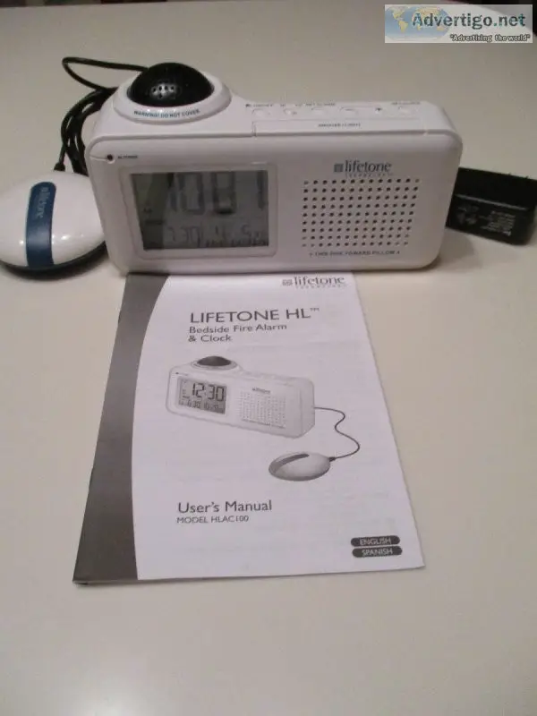 Lifetone HL Alarm Clock and Smoke Dector for Hearing Impaired