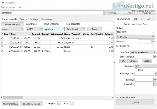 Transactions app