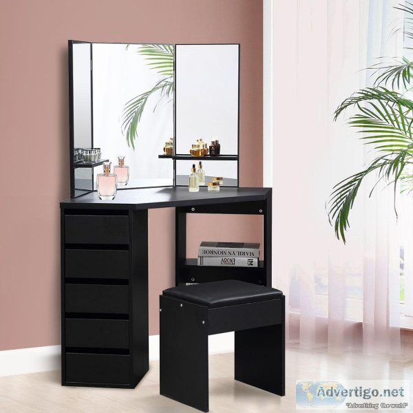 Levede Dressing Table Stool Mirror Jewellery Organiser Makeup Ca