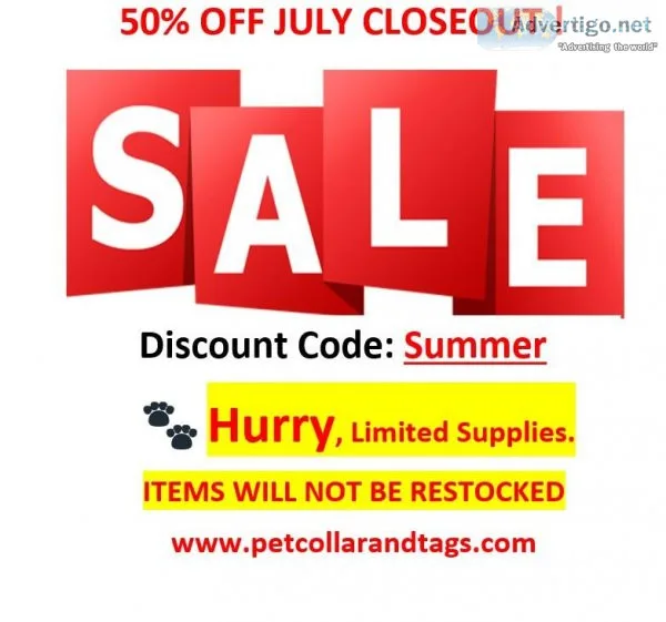 50%Off Summer Closeout Dog Supplies