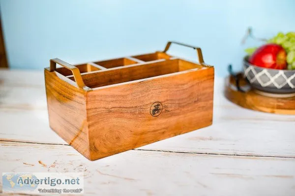 Buy a wooden cutlery holder for the dining table | chinkara desi