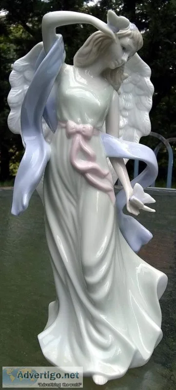 Timeless Treasures Porclean Angel with Butterflys Figurine