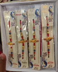 Buy designer lord krishna ji stone rakhi at wholesale price