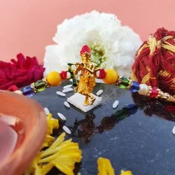 Buy designer lord krishna ji stone rakhi at wholesale price