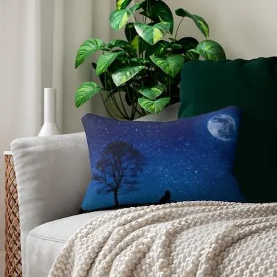 Beautiful Howling wolf lumbar pillow