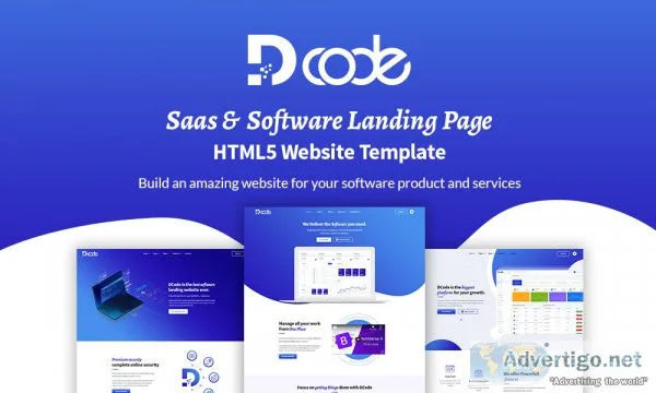 Software responsive landing page template