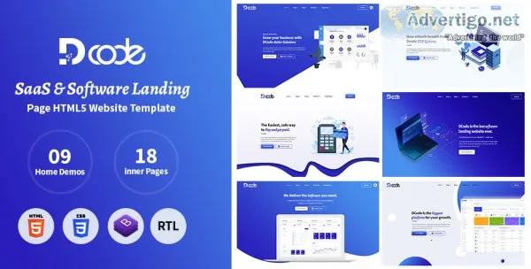 Software responsive landing page template