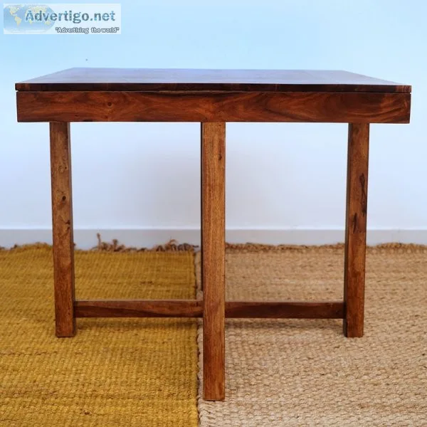 Solid wood sheesham compact four seater dining table