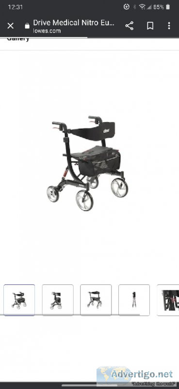 Nitro Euro Style Rollator Rolling Walker Heavy Duty Black. NEW