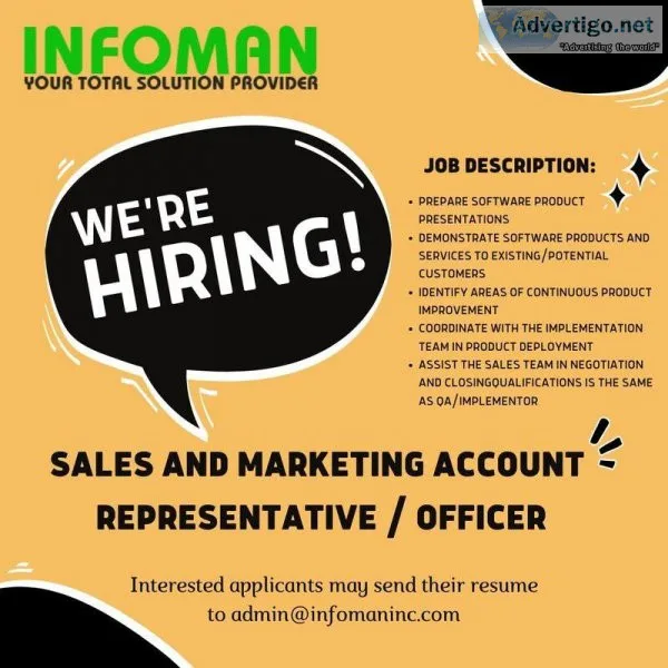Sales and Marketing Account Representative  Officer