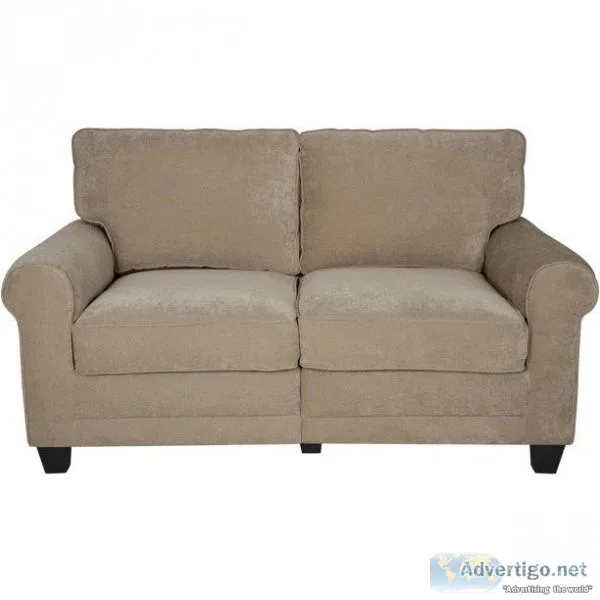 BROWN MICROFIBER LOVESEAT4 DRAWER DRESSERWOODEN LIVING ROOM TABL