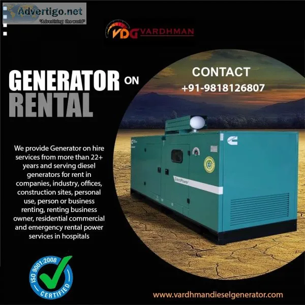 Generator On Rent In Rohtak