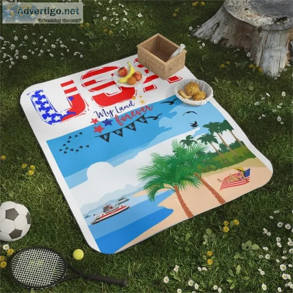 Beach USA Picnic Blanket