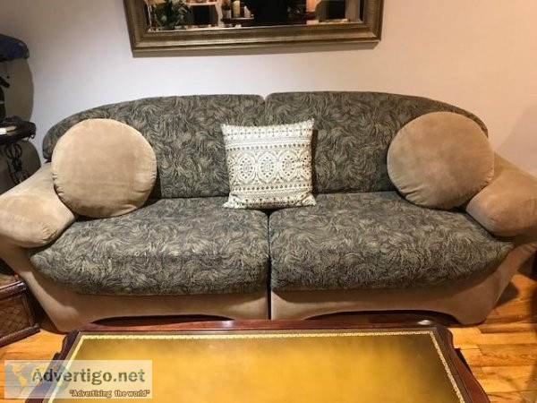 3 Piece Custom Sectional and Vintage Coffee Table