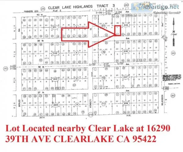 LOT NEAR CLEAR LAKE LOCATED AT 16290 39TH AVE CLEARLAKE LAKE COU