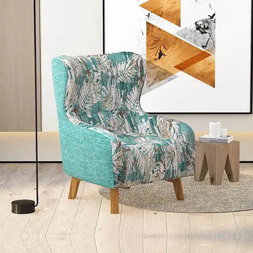 Armchair High back Lounge Accent Chair Designer Printed Fabric U