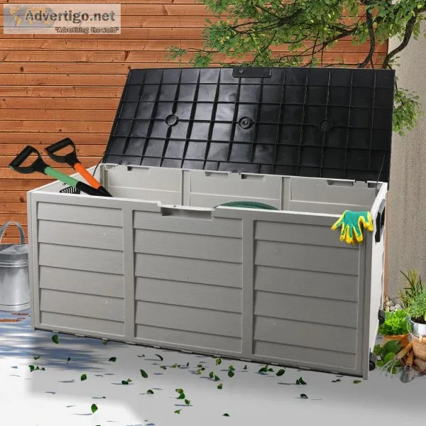 290L Outdoor Storage Box Garden Lockable Toys Tools Container Wa