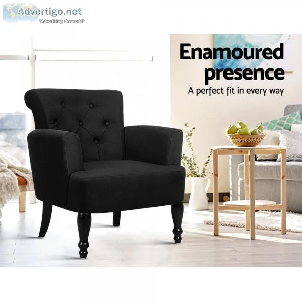 Artiss French Lorraine Chair Retro Wing &ndash Black