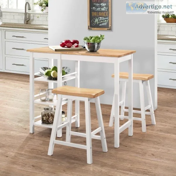 Bar Set 3 Pieces MDF White