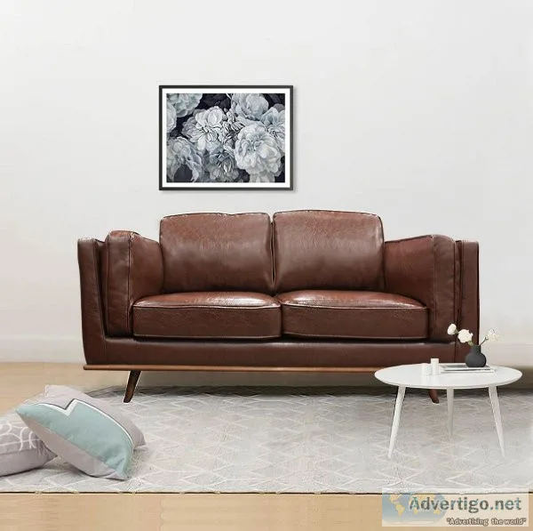 3 Seater Recliner Sofa In Faux Leather Lounge Couch in Brown