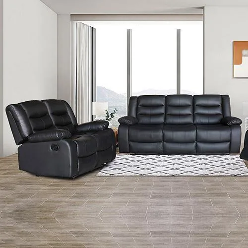 32 Seater Recliner Sofa In Faux Leather Lounge Couch in Black