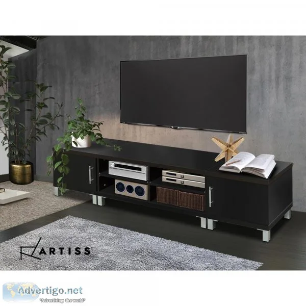 Artiss Entertainment Unit with Cabinets &ndash Black