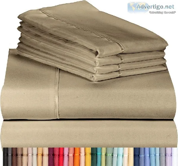LuxClub 6 PC Sheet Set Bamboo Sheets Deep Pockets 18&quot Eco Fr