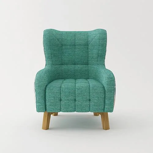 Armchair High Back Lounge Accent Chair Designer Printed Fabric W