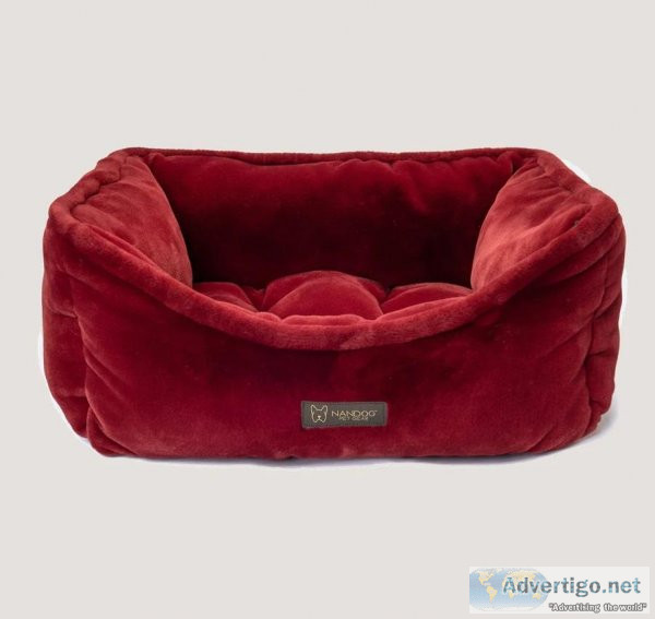 Soft cloud dog bed-REVERSIBLE BED (BURGUNDY)