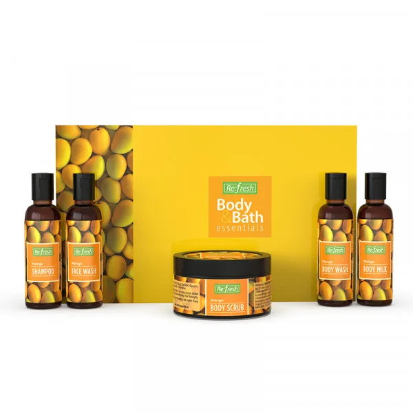 Get mango body and bath essential combo online from refresh