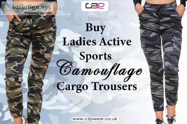 Buy Ladies Active Sports Camouflage Cargo Trousers