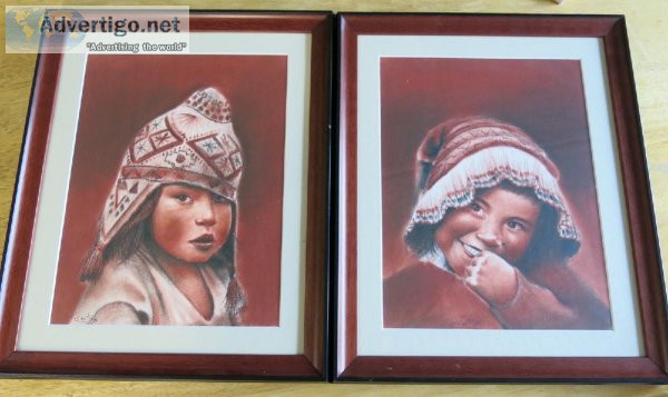 (2) two framed Inuit art pieces