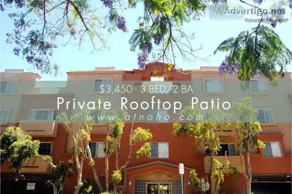 Large 3 Bed2 Ba - Private Rooftop Patio-NoHo Arts