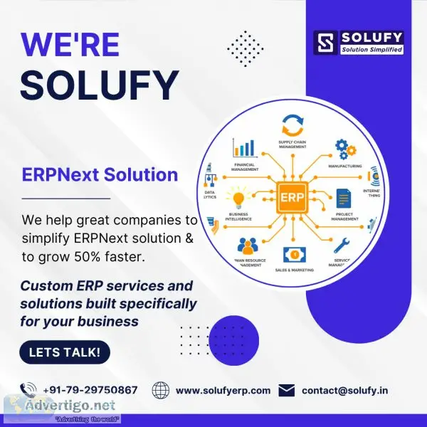 Erpnext software solution provider - solufy